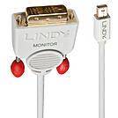 LINDY Mini-Display / DVI Câble adaptateur Fiche mâle Mini DisplayPort, Fiche mâle DVI-D 18+1 pôles 2.00 m blanc 41957 Câ-3