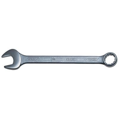 Une clé à fourche de 19 mm en métal, un outil utilisé pour serrer ou desserrer des écrous et des boulons.