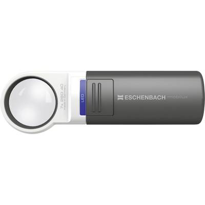 Eschenbach 15117 Lupe Mobilux Loupe à main avec éclairage LED Grossissement: 7 x Lentille: (Ø) 35 mm anthracite/blanc al
