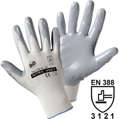 Gants de protection L+D worky 1155-9 100% en nylon avec revêtement en caoutchouc nitrile EN 388 RISQUES MECANIQUES 4131 
