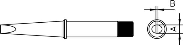 Weller 4CT6C8-1 Panne de fer à souder forme de burin, droite Taille de la panne 3.2 mm Longueur de la panne 3.2 mm Contenu 1 pc(s)
