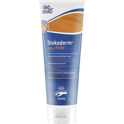 Tube de crème de protection cutanée 'Stokoderm Aqua PURE' pour la protection contre l'eau et les produits de nettoyage. Ne contient ni parfums ni colorants.