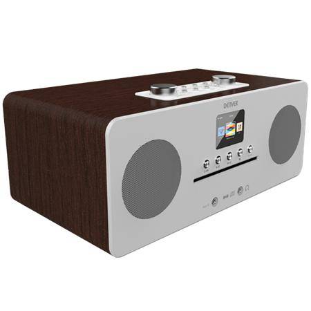 Denver MIR-260 Radio de table Internet DAB+, FM AUX, Bluetooth, CD, NFC, radio internet bois (foncé)-1