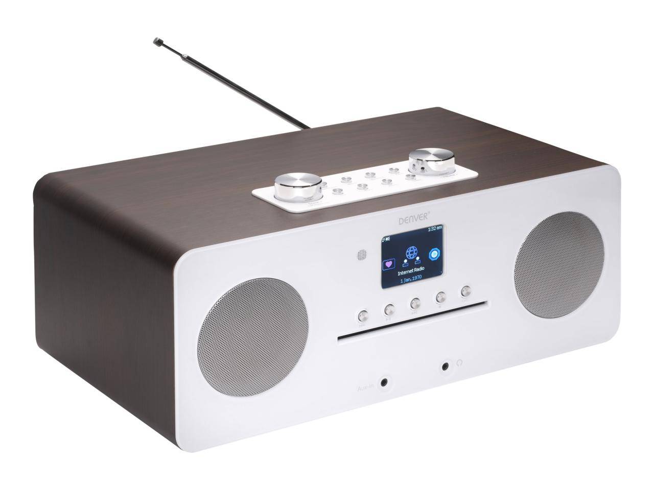 Denver MIR-260 Radio de table Internet DAB+, FM AUX, Bluetooth, CD, NFC, radio internet bois (foncé)-4
