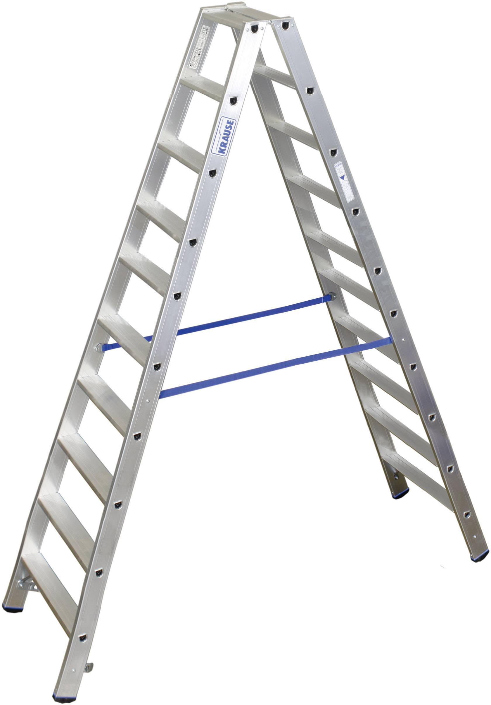 Échelle en aluminium à huit marches de chaque côté, stable et autoportante, adaptée aux travaux de peinture et de montage en intérieur.