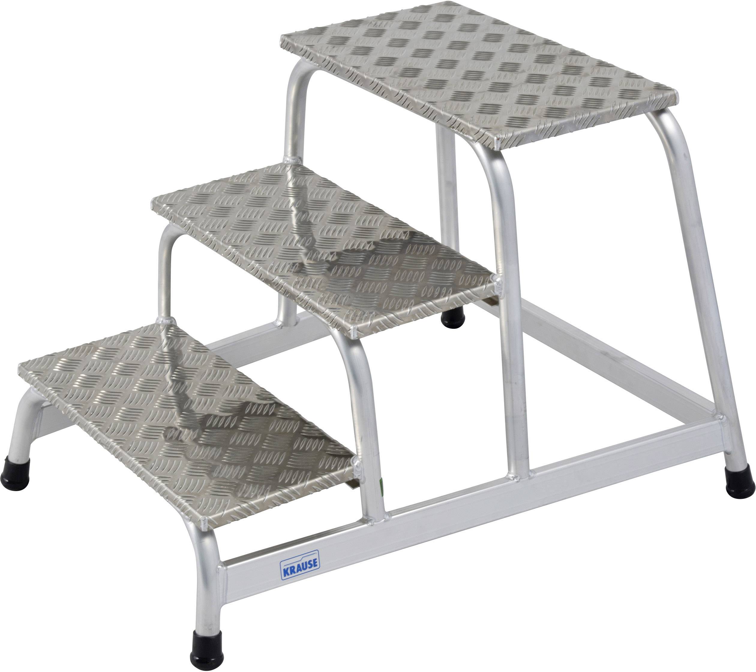 Échelle métallique à trois marches avec surface antidérapante, adaptée pour un accès sûr aux zones en hauteur.