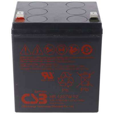 CSB Battery HR 1227W high-rate HR1227WF2 Batterie au plomb 12 V 6.2 Ah plomb (AGM) (l x H x P) 90 x 106 x 70 mm cosses p