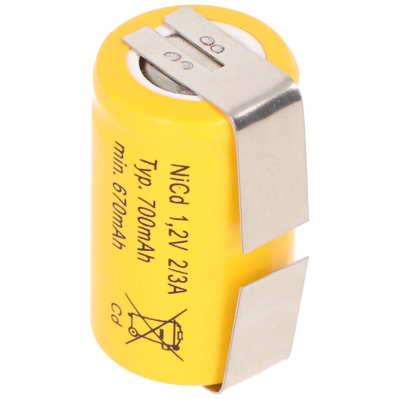 Batterie de remplacement KR-600AE 2/3 A Batterie Cadnica NICD avec cosses à souder en forme de U (pas d'origine Sanyo)-0