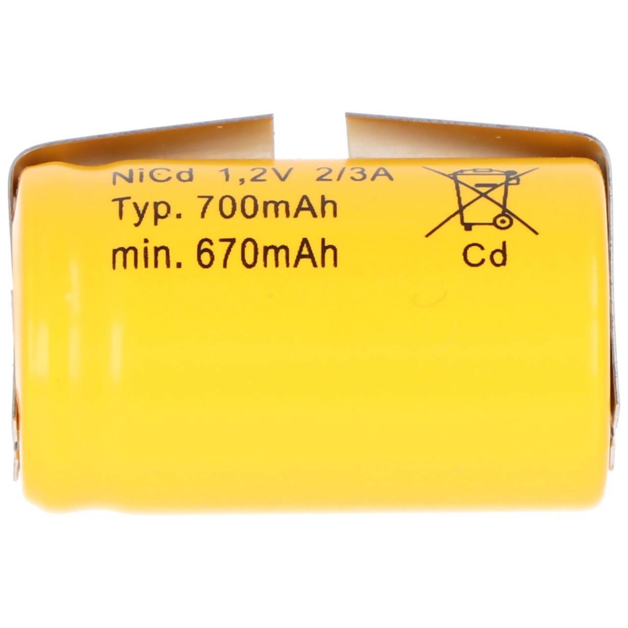 Batterie de remplacement KR-600AE 2/3 A Batterie Cadnica NICD avec cosses à souder en forme de U (pas d'origine Sanyo)-3