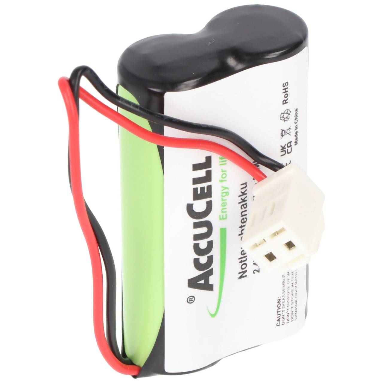 Batterie d'éclairage de secours NiMH 2.4V 1500mAh F1x2 Mignon avec câble 100mm remplace ABB 11190038V / 55-0