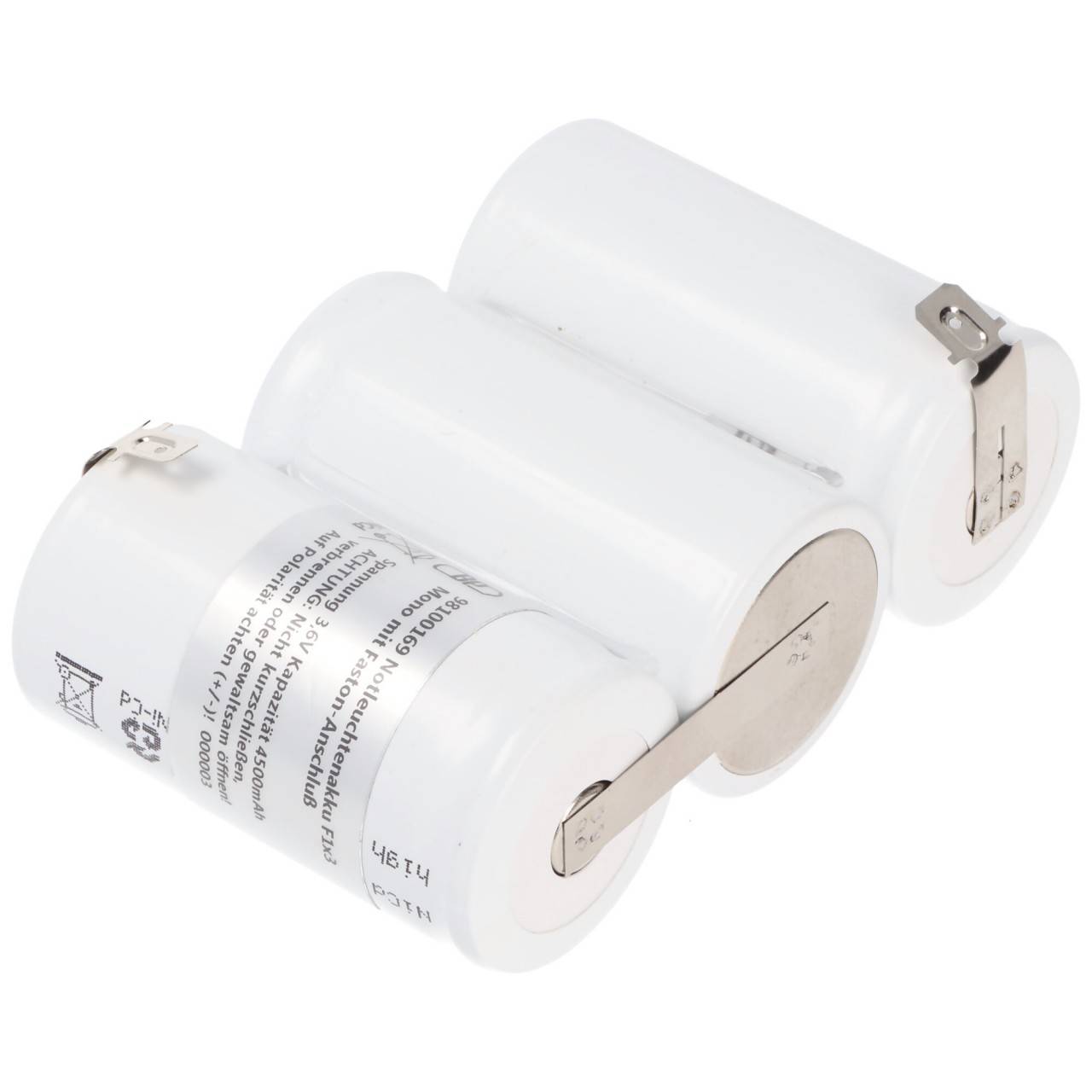 Batterie d'éclairage de secours NiCd 3.6V 4500mAh F1x3 Mono avec connexion Faston-0