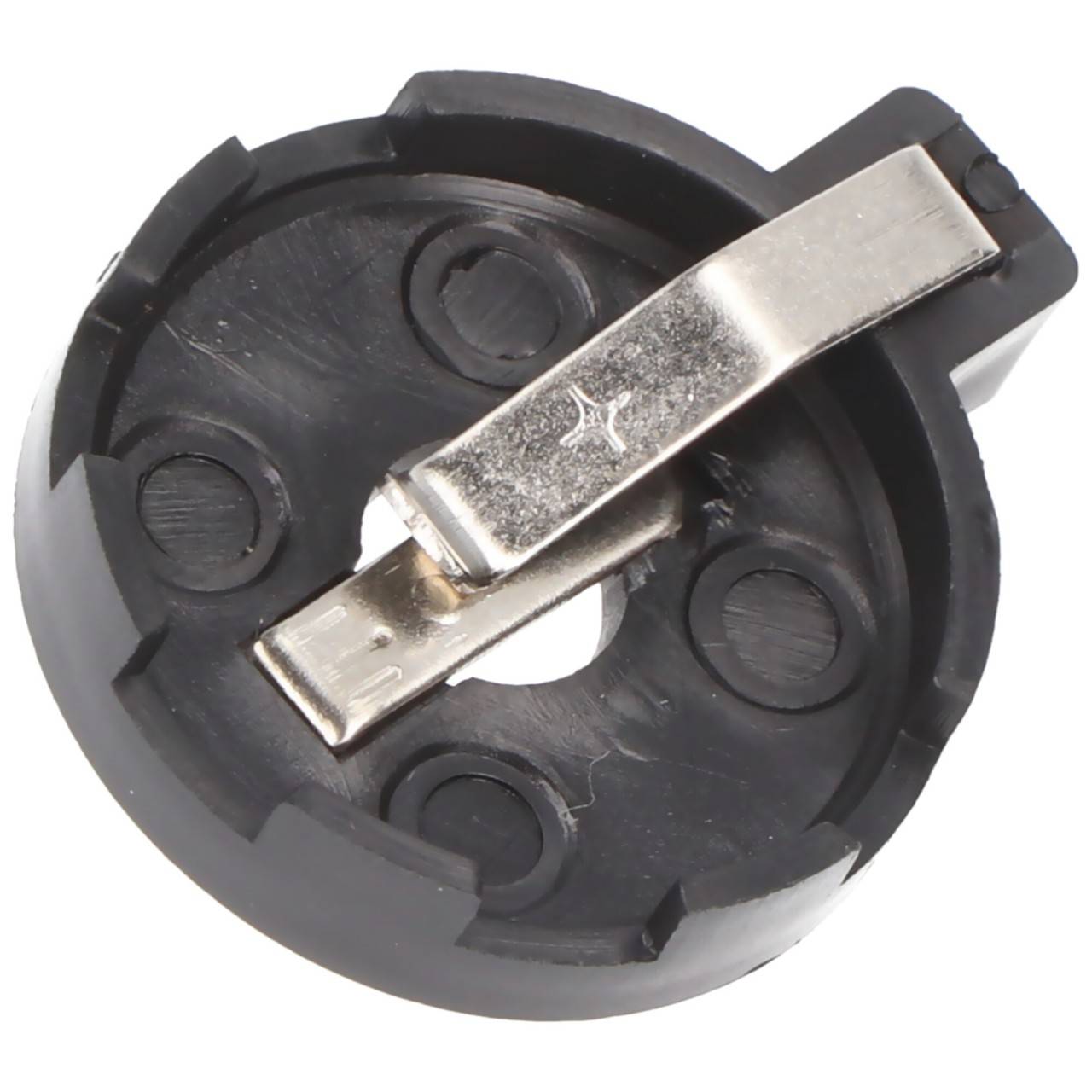 Support de pile bouton Goobay CR2012-CR2032 - max 20 mm, noir, montage PCB, horizontal (2 broches)-0