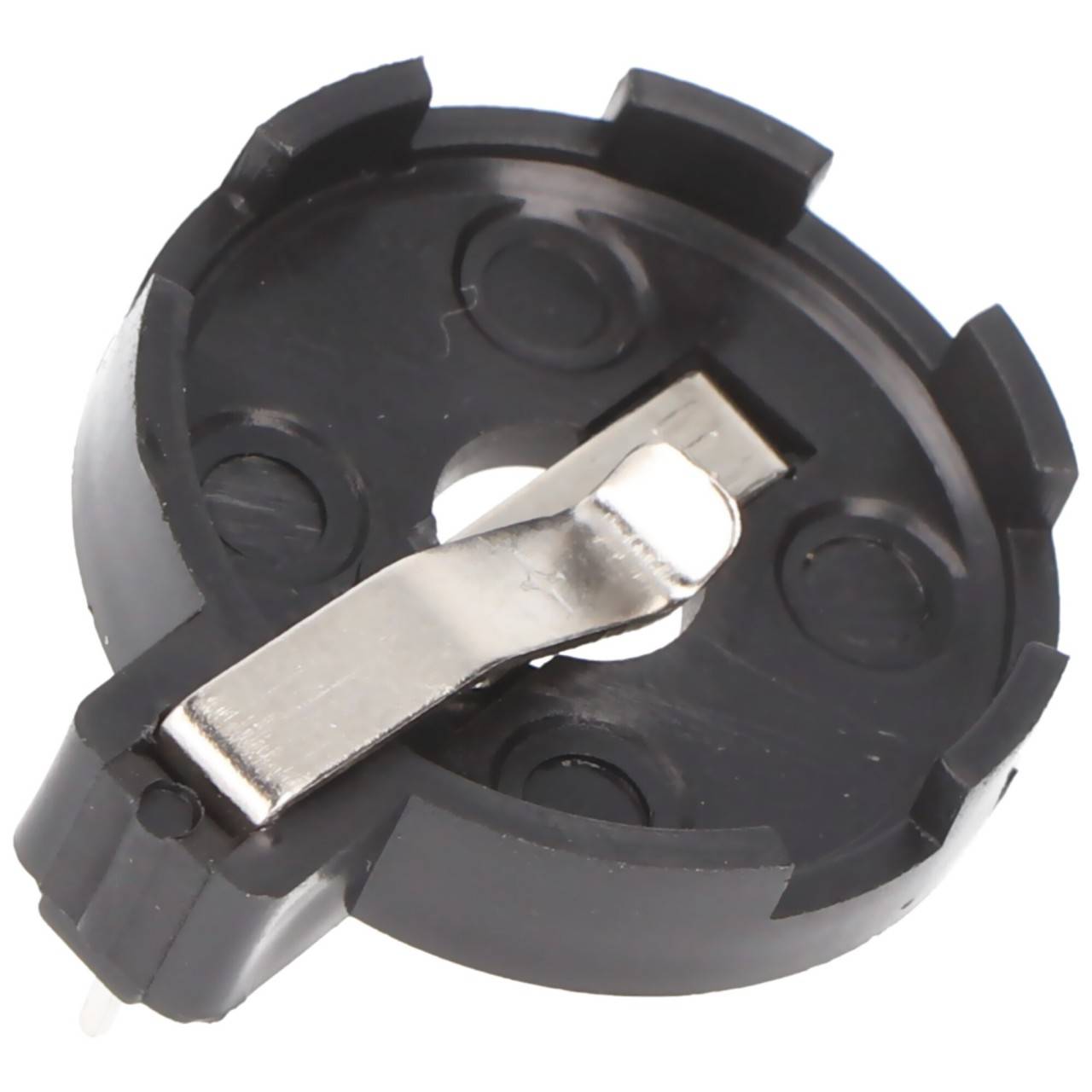 Support de pile bouton Goobay CR2012-CR2032 - max 20 mm, noir, montage PCB, horizontal (2 broches)-1