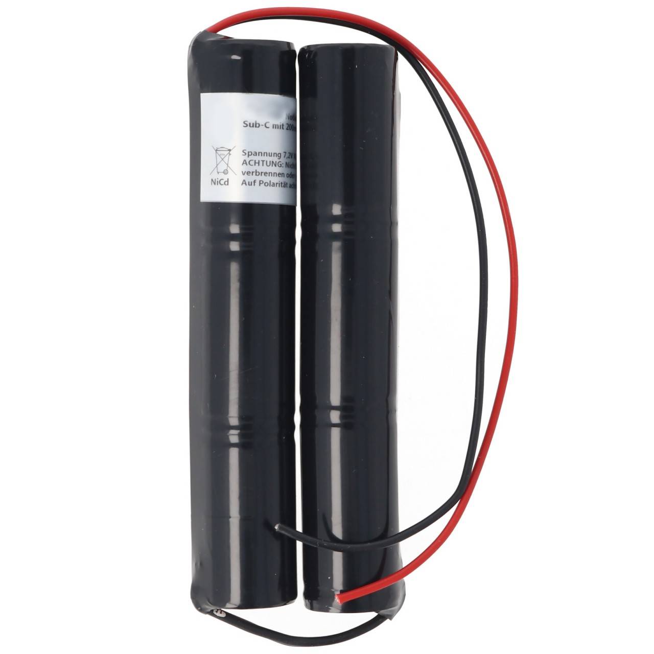 Batterie éclairage de secours NiCd 7.2V 1800mAh 2x L1x3 Sub-C avec câble 200mm-0