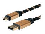 Câble USB 2.0 ROLINE GOLD, type A - mini 5 broches, 1,8 m