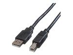 Câble USB 2.0 ROLINE, type A-B, noir, 0,8 m