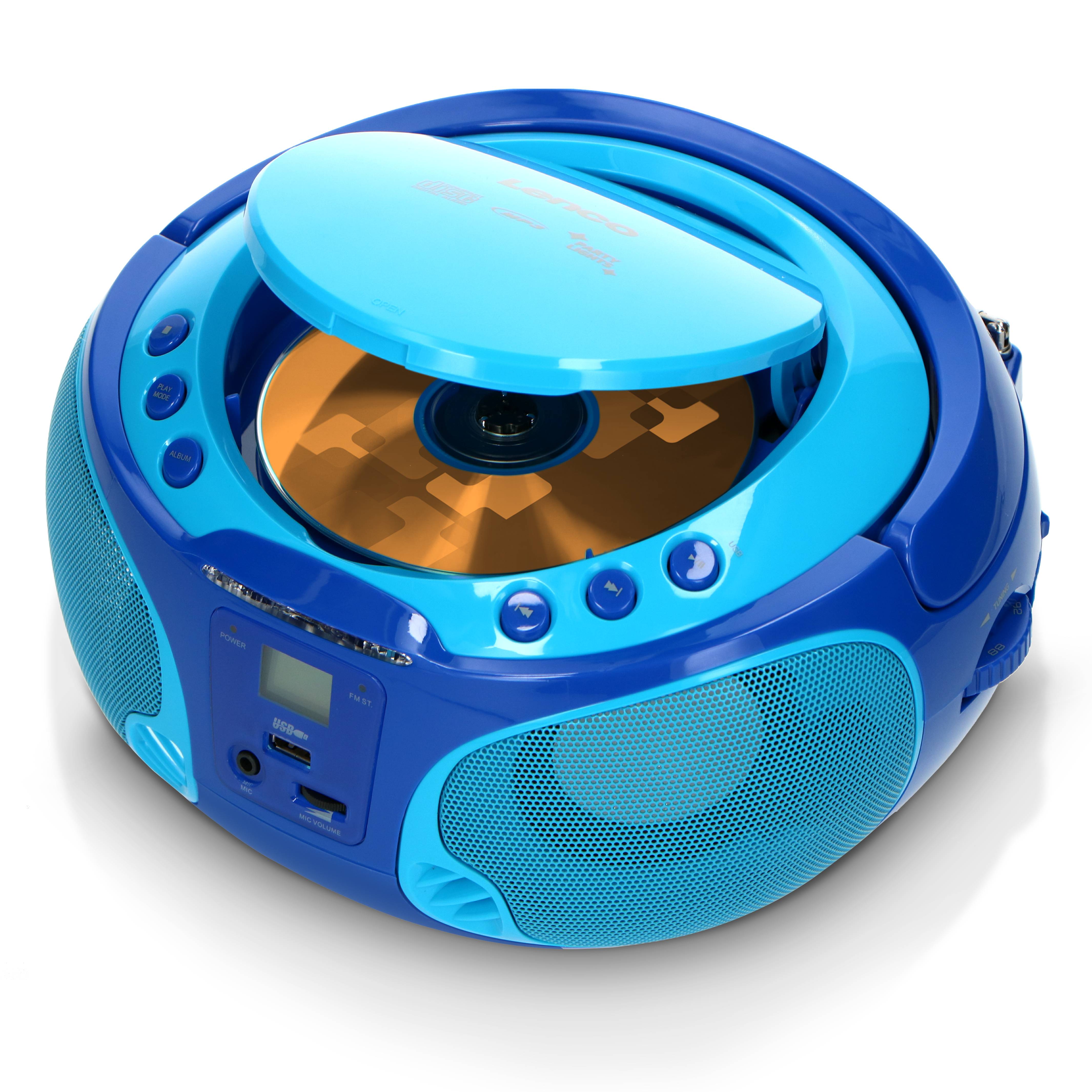 Radio FM Portable avec Lecteur CD / MP3 / USB, Micro et Effets Lumineux-2