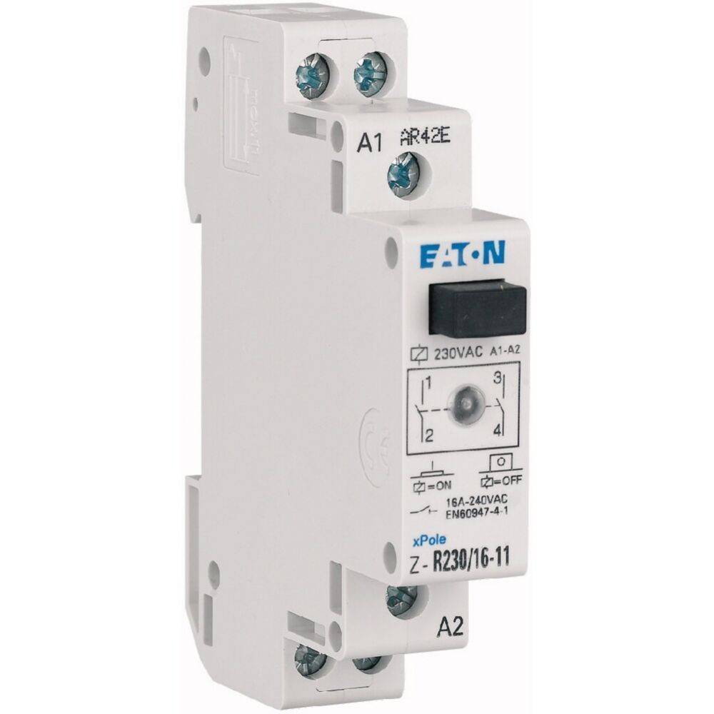 Eaton Z-R23/16-20 Relais d'installation Tension nominale: 24 V/DC Courant de commutation (max.): 16 A 2 NO (T) 1 pc(s)-1