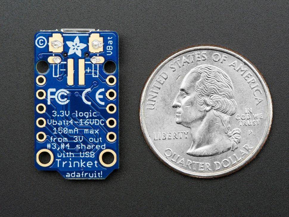 Adafruit 1500 Carte de développement Adafruit Trinket - Mini Microcontroller - 3.3V Logic - MicroUSB AVR® ATtiny ATtiny8-4