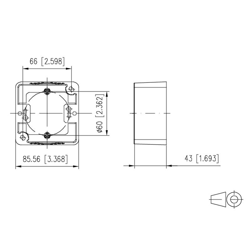 METZ CONNECT Cadre pour montage en saillie 85 x 85 x 43 mm, simple, blanc pur-2