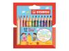 Crayon de couleur triangulaire Trio court Stabilo - Etui de 12