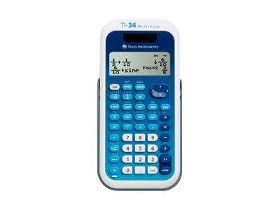 Texas Instruments TI-34 MULTIVIEW Calculatrice scolaire blanc, bleu Ecran: 16 solaire, à pile(s) (l x H x P) 80 x 19 x 1-1