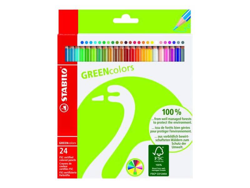STABILO Stylo multicolore STABILO® GREENcolors farbig sortiert 24 hexagonal 6019/2-24 1 pc(s)