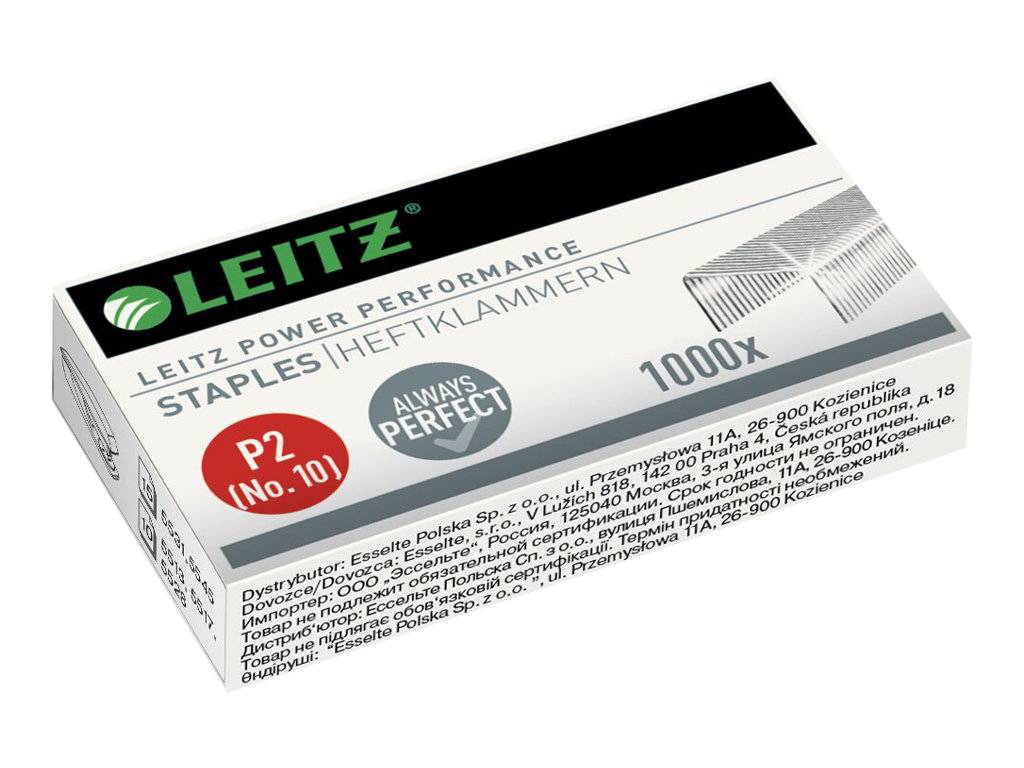 Agrafe Leitz P2 Power Performance n°10 galvanisée - Boîte de 1000-0