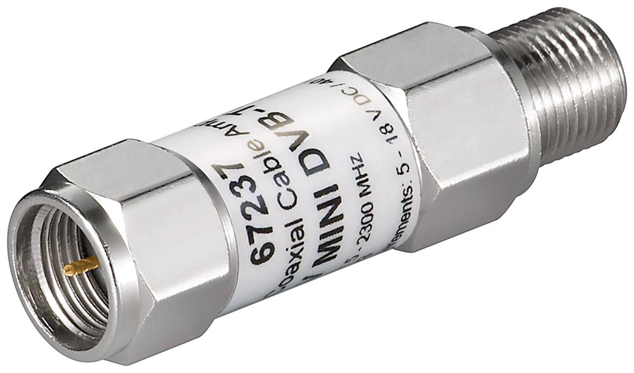 Goobay mini câble coaxial amplificateur 18 dB (DVB-T/SAT) - fiche F > prise F-0