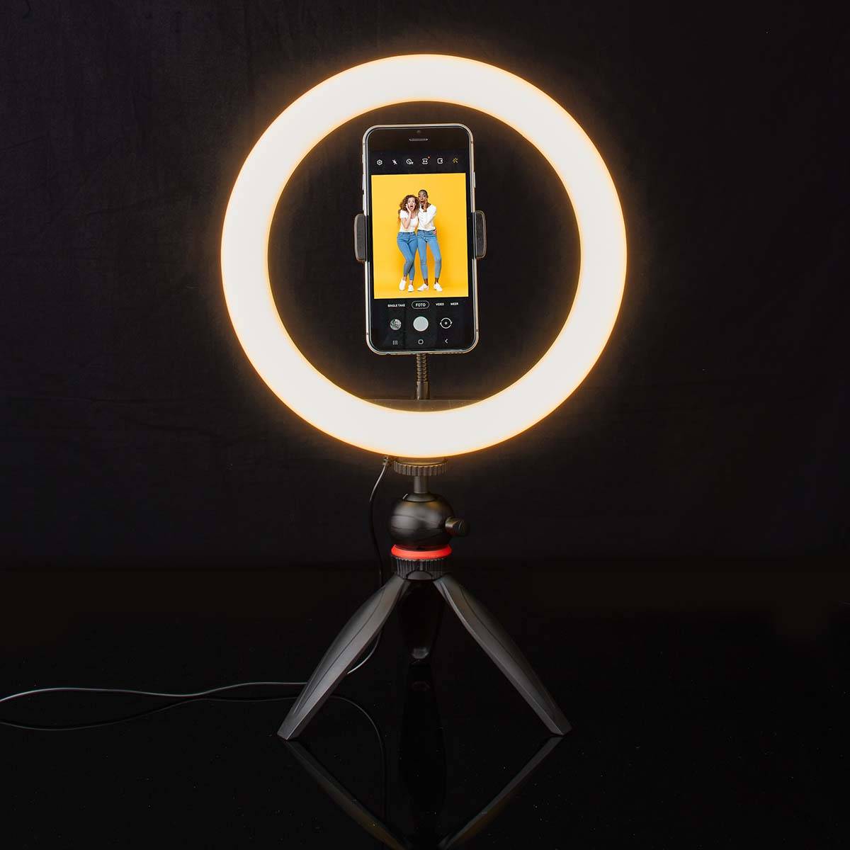 Éclairage Vidéo 10 Pouces 120 LED avec Support Smartphone et Trépied-1