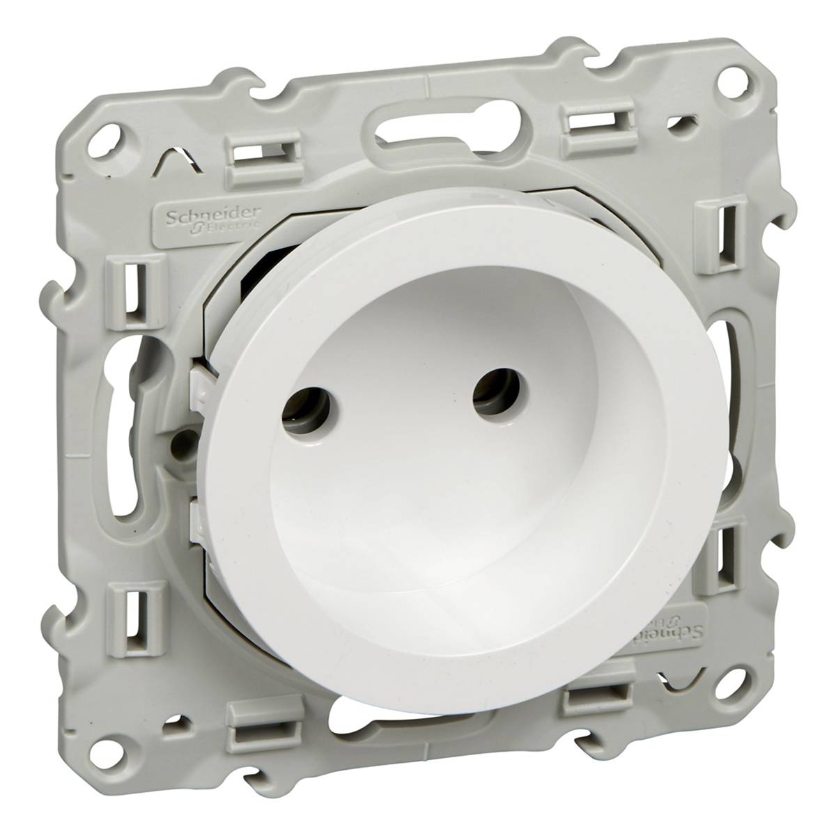 Prises de courant ODACE à vis 16A connexion rapide 2P blanc - SCHNEIDER ELECTRIC - S520033