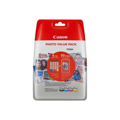 Canon Encre CLI-571CMYBK Photo Value Pack XL d'origine pack bundle noir, jaune, cyan, magenta 0332C005