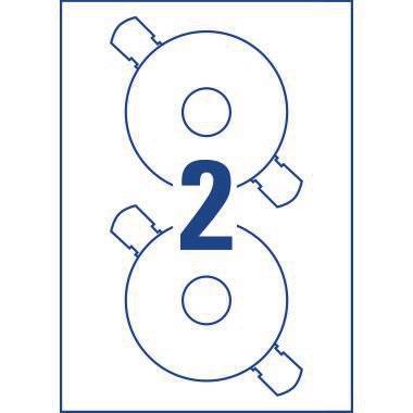 Image du symbole pour Avery-Zweckform L6043-25 Etiquette pour CD Ø 117 mm papier blanc 50 pc(s) fixation permanente imprimante à jet d'encre, 