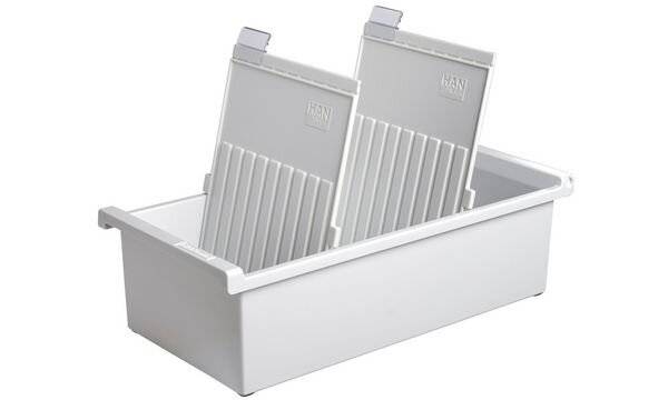 HAN 955-0-1-11 Support de fiche gris clair nombre maximum de cartes: 1.300 cartes A5 vertical-2