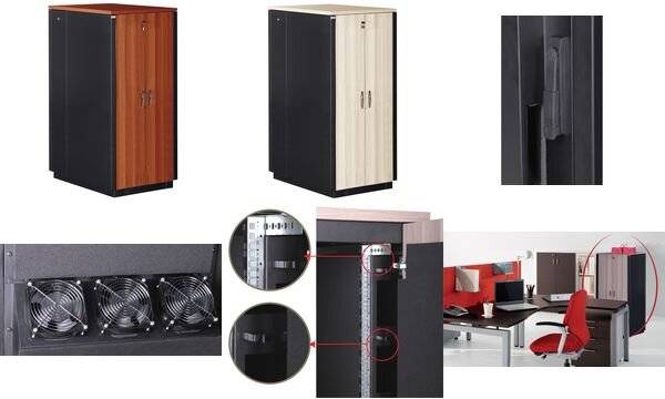 Digitus Armoire de serveur 19" (l x H x P) 750 x 1000 x 1130 mm 17 UH noir (RAL 9005), chêne-7