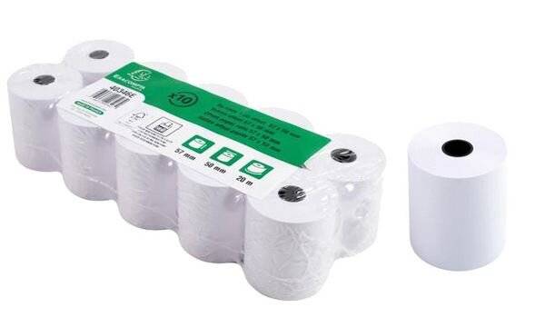 Bobines caisses calculatrices Exacompta 40651E - l 57 mm x L 30 m, Ø 60 mm - 1 pli(s) - paquet de 10