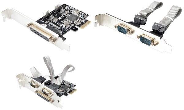 Digitus DS-30040-2 1+2 ports Carte enfichable sérielle/parallèle PCIe-3