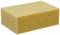 Éponge jaune de forme rectangulaire, vue de profil. Adaptée pour nettoyer ou faire la vaisselle.