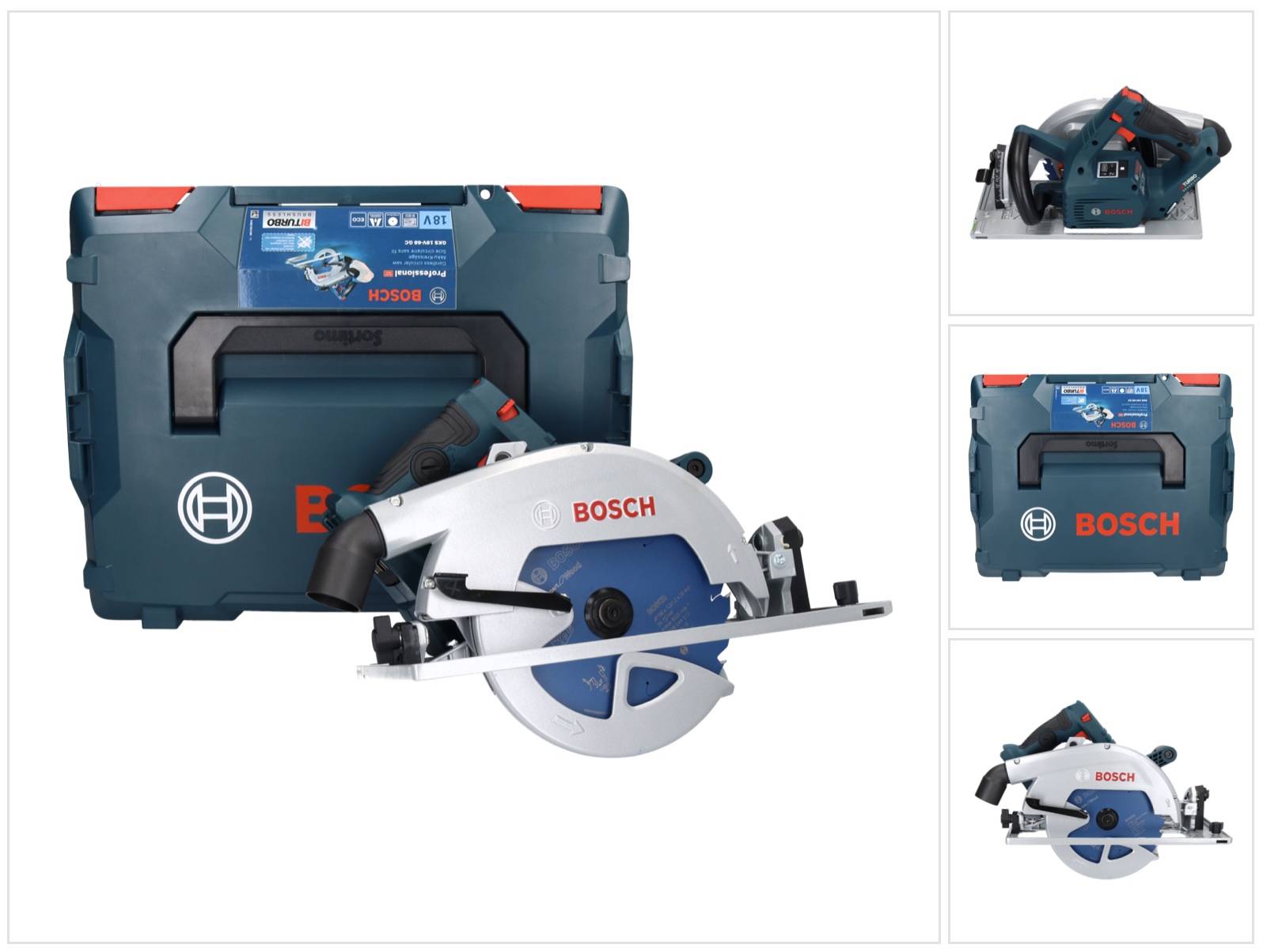 Scie circulaire 18V GKS 18V-68 GC Professional (sans batterie ni chargeur) + coffret L-BOXX - BOSCH - 06016B5100-0