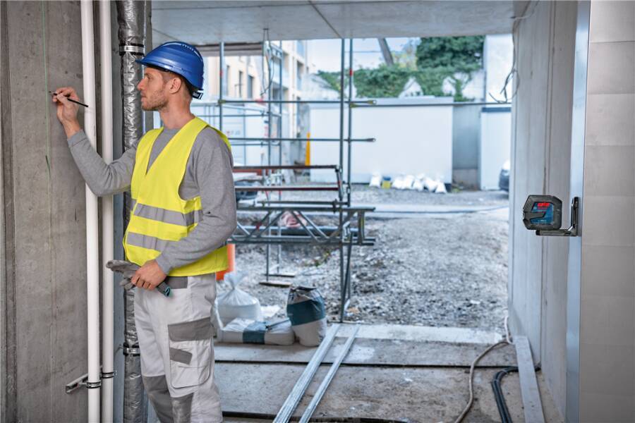 Laser à lignes Bosch Professional GLL 2-15 G & Tripod avec sacoche, avec trépied Portée (max.): 15 m-6