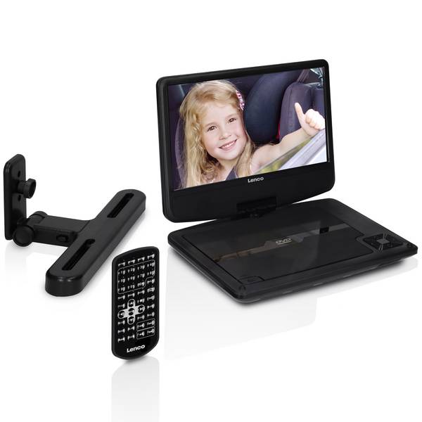 Lecteur DVD Portable 9" Ecran Pivotant et Inclinable avec Support Voiture