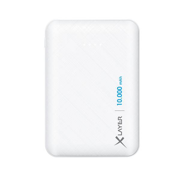 Xlayer Powerbank (batterie supplémentaire) 10000 mAh LiPo USB-A, USB-C® blanc affichage du statut