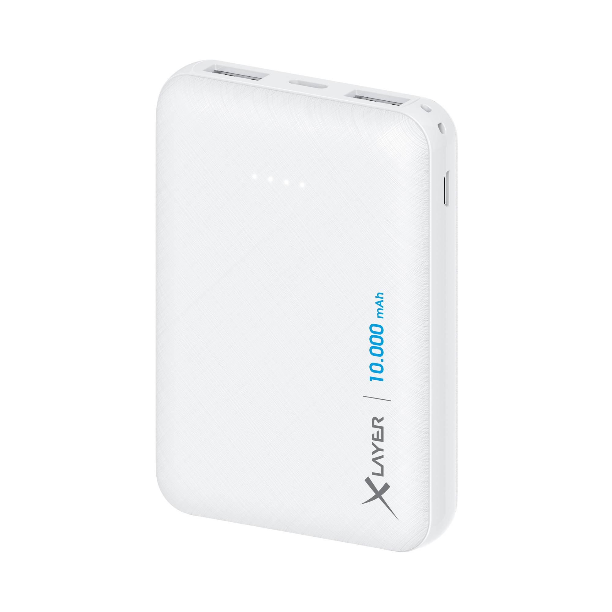 Xlayer Powerbank (batterie supplémentaire) 10000 mAh LiPo USB-A, USB-C® blanc affichage du statut-1