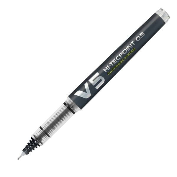 Stylos roller Pilot Hi-tecpoint V5 rechargeable pointe 0,5 mm noir-0