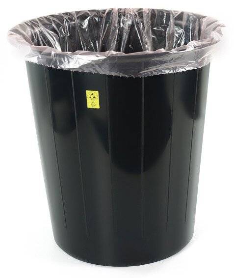 Poubelle ESD, ronde, noire, 14 litres, Ø 300 mm-0