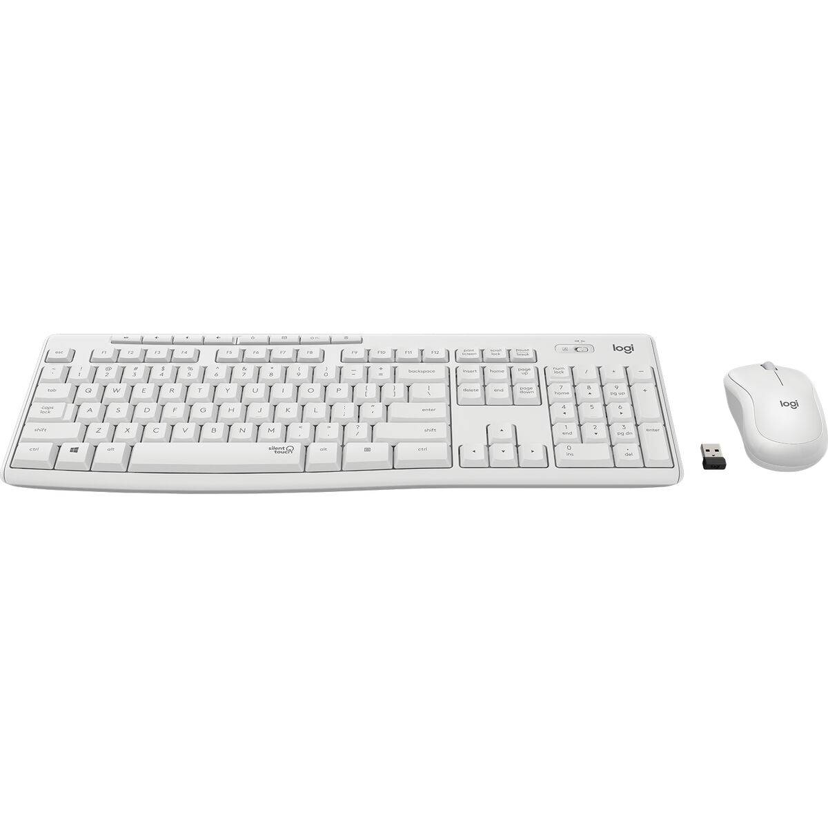 Logitech MK295 Silent, Taille réelle (100 %), Sans fil, RF sans fil, AZERTY, Blanc, Souris incluse-3