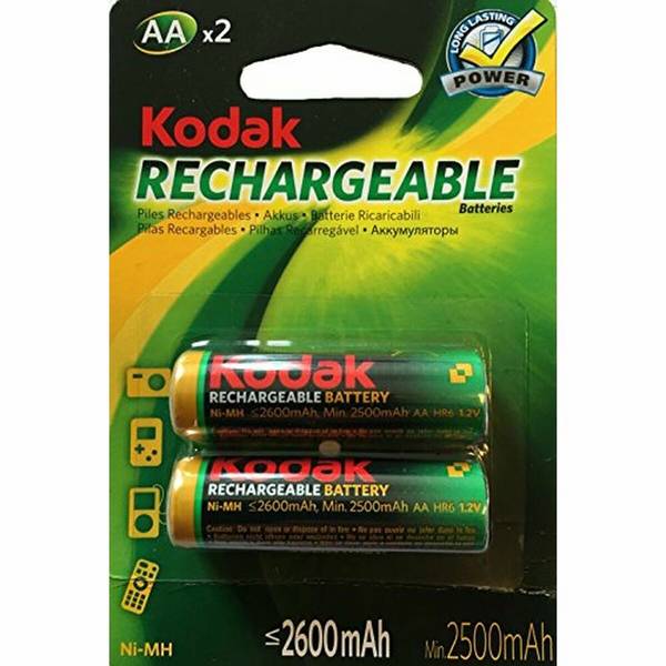 KODAK - Piles rechargeables - Ni-MH - AA / LR06 - 2600 mAh - pack de 2