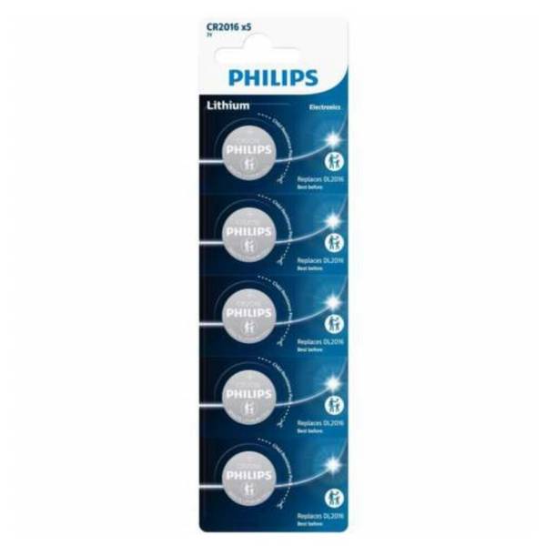 Piles Lithium Cr2016 Philips Longue Durée, 3v, Lot De 5 - Philips