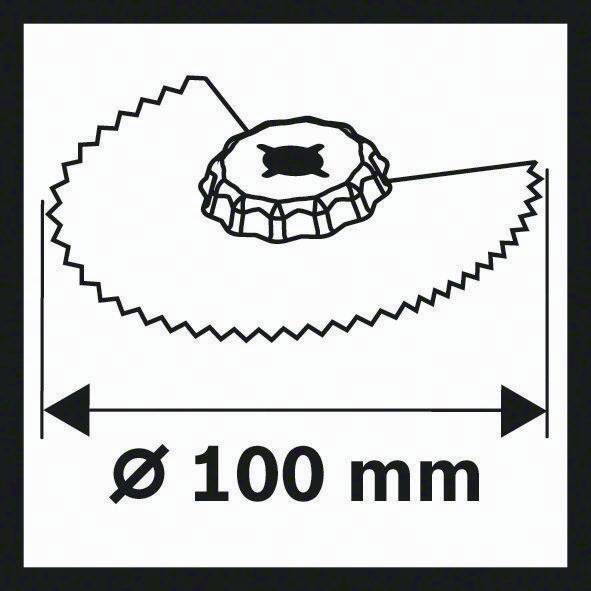 Image du symbole pour Lame de scie segment ACZ 100 BB Wood and Metal, 100 mm, à moyeu déporté Bosch 2608661633