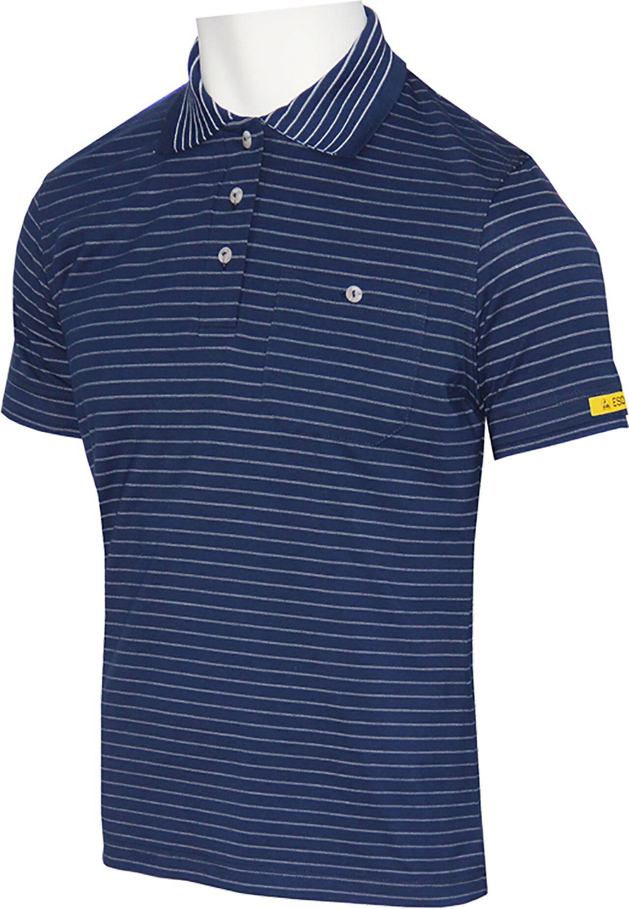Polo femme ESD manches courtes CONDUCTEX® Cotton Knit, taille XS, bleu marine-0